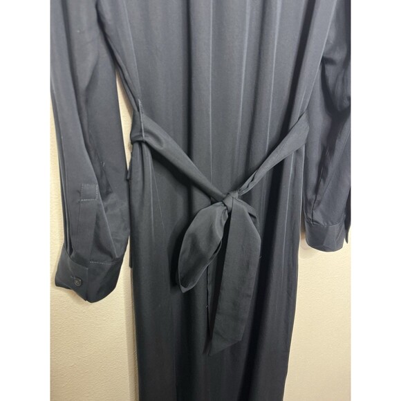 Madewell Large Utility Tie Waist Maxi Button Front Shirt Dress Navy Blue NWT - Picture 15 of 15